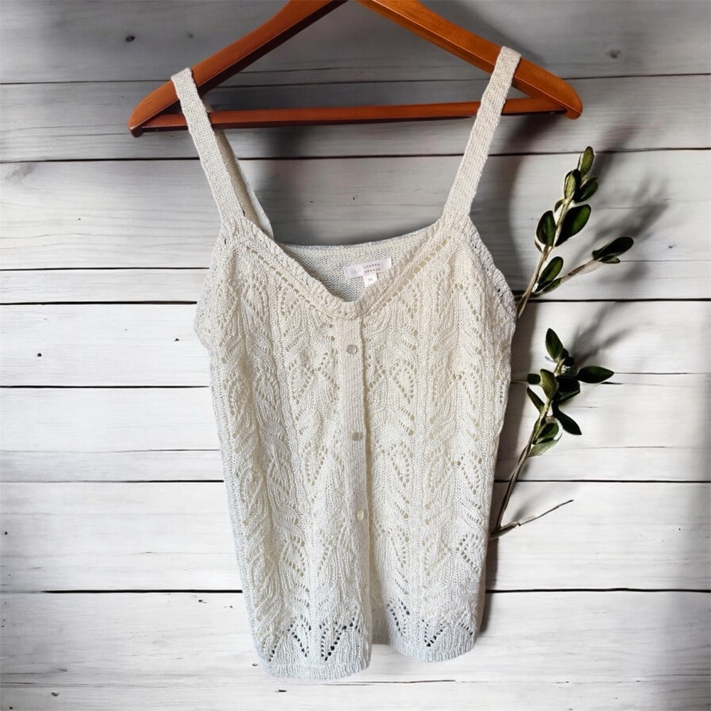 LC Lauren Conrad Cream Knit Button-Front Camisole